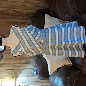 CeCe By Cynthia Steffee Blue and White Striped Dress Women's Size 12